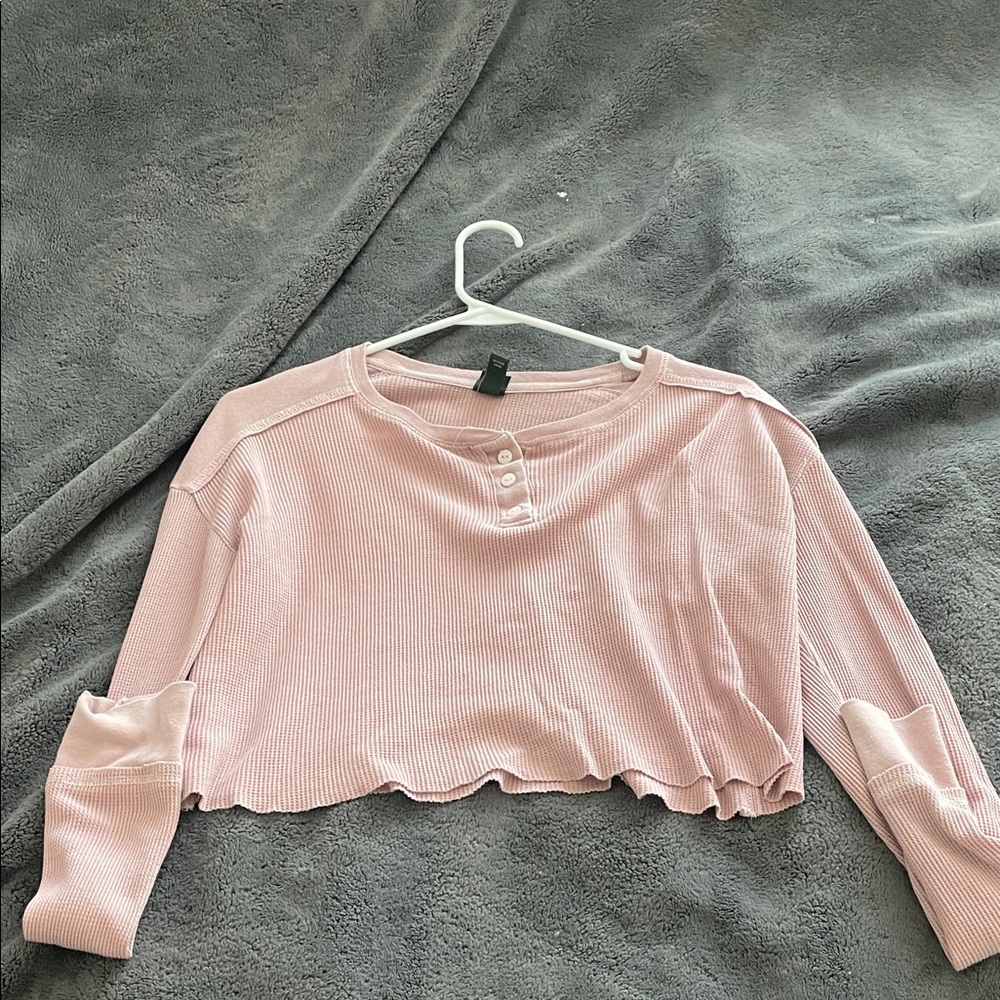 Wild Fable Pink Ribbed Crop Top